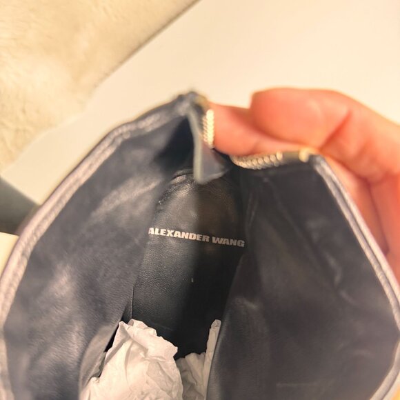 ALEXANDER WANG Black Leather Peep Toe Ankle Booties With Woven Design 7.5 - Picture 8 of 8